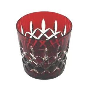 Rare 1960 Ajka Hungary Arabella Cut to Clear Ruby Red Lead Crystal  Tumbler